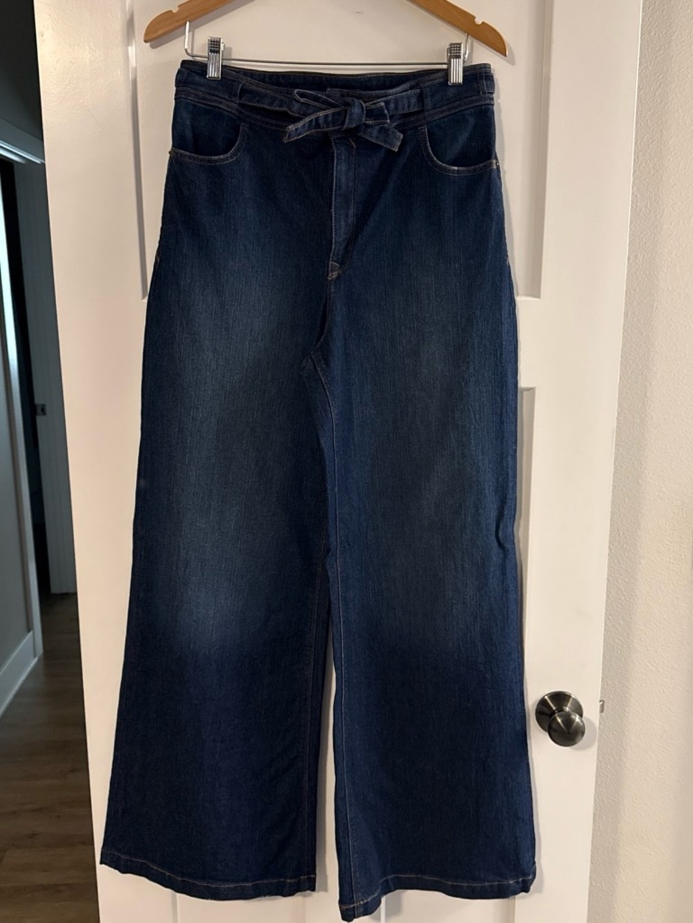 Women’s Wide Leg Dark Blue Denim Jeans